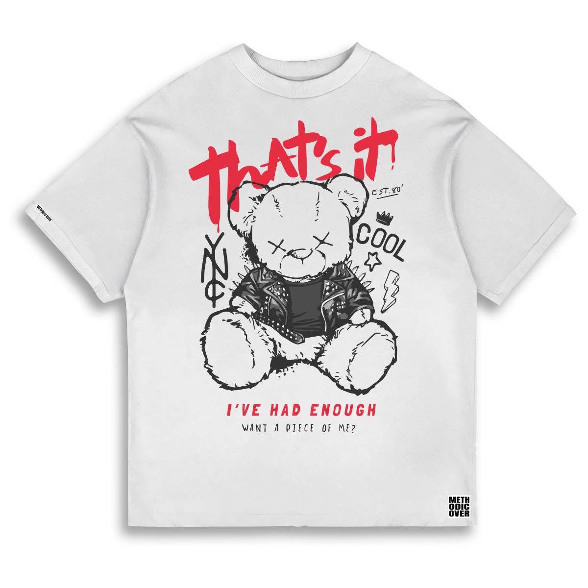 Camiseta Oversized Urso Punk