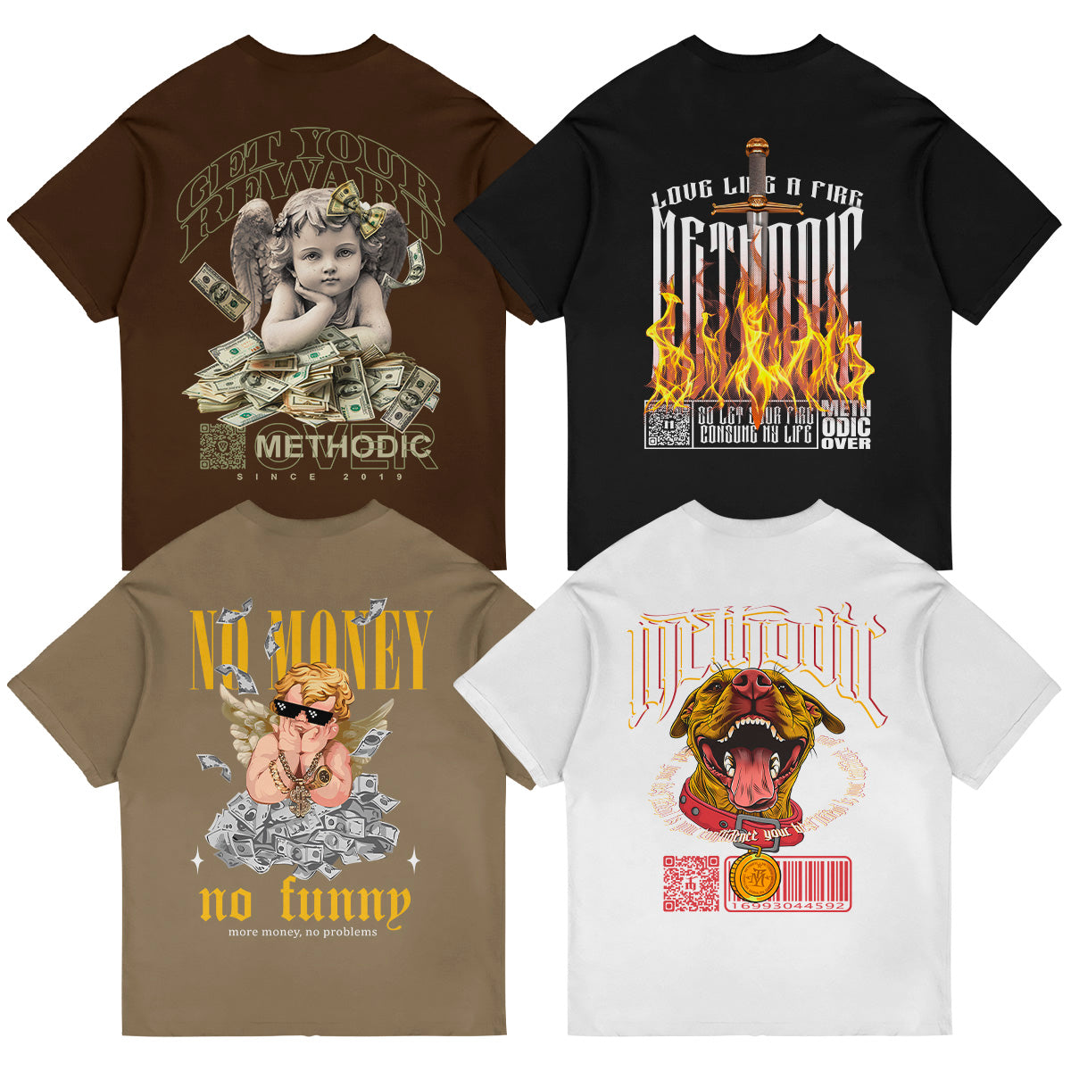 Kit 4 Camisetas Oversized - 004